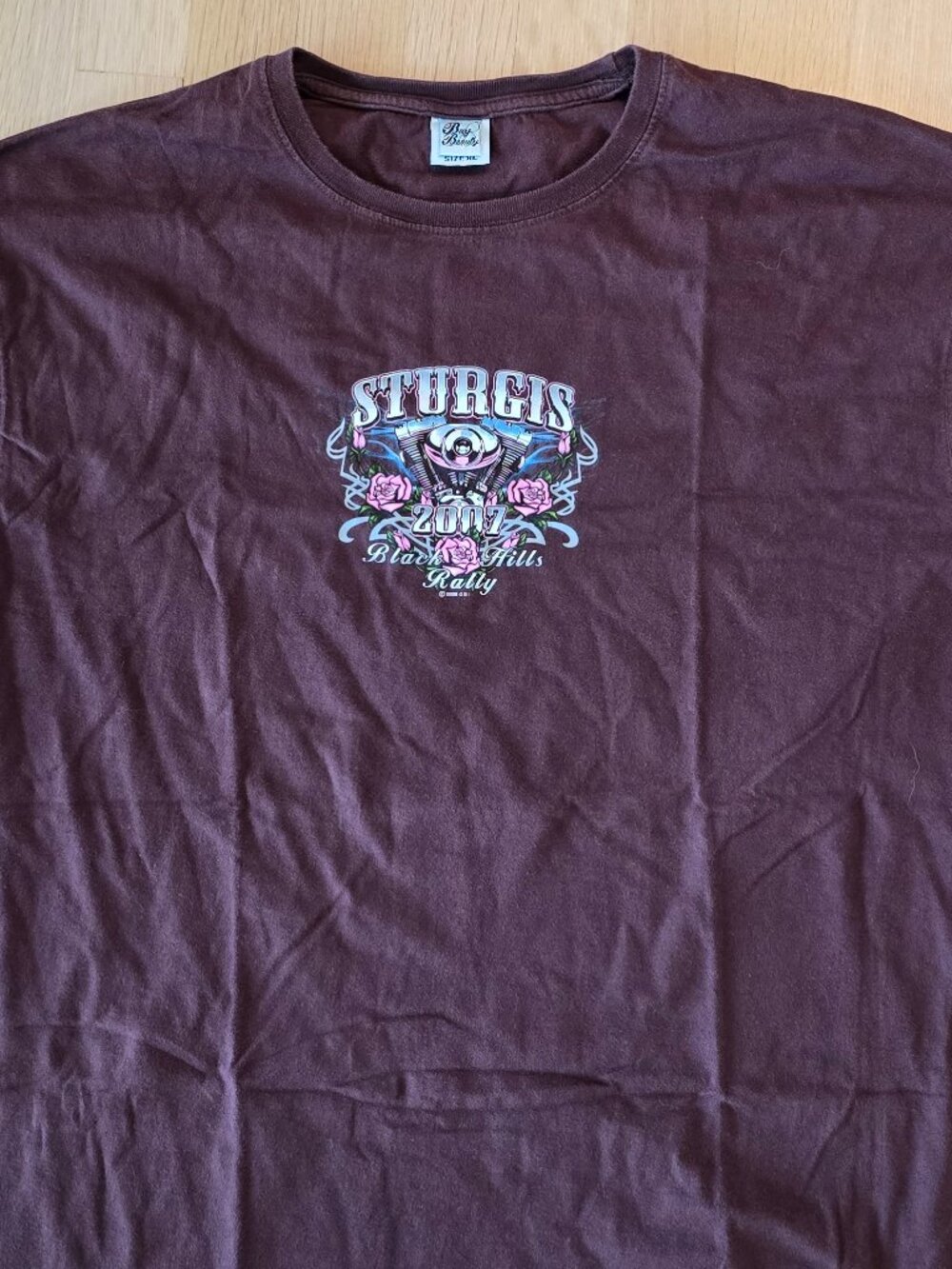 2007 Bay Beauty Sturgis Black Hills Rally Brown T-Shirt Women's Size XL